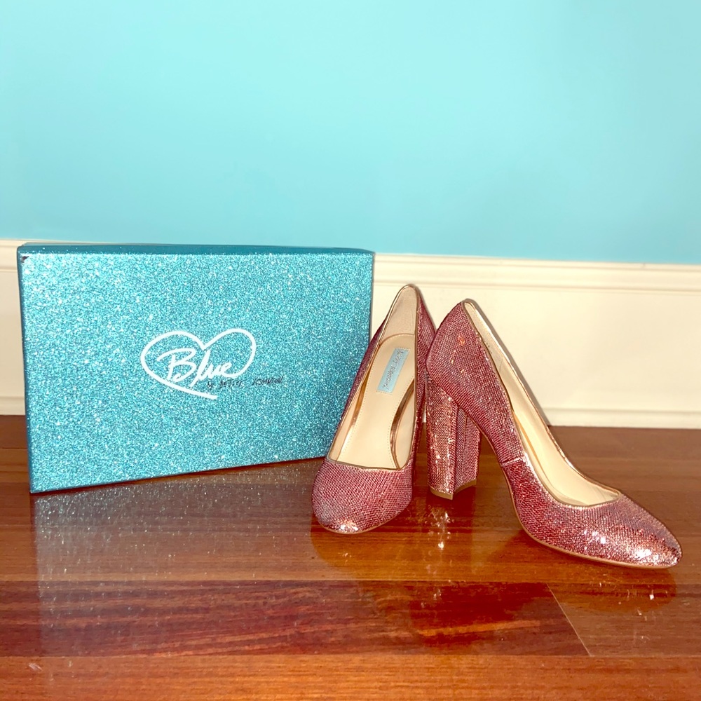 Betsey Johnson Pink Sequin Heels
